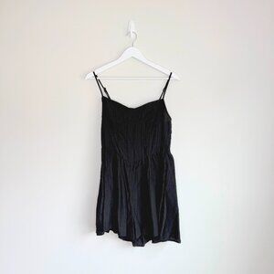 Fit & Flare Black Cami Romper Sweetheart Neckline